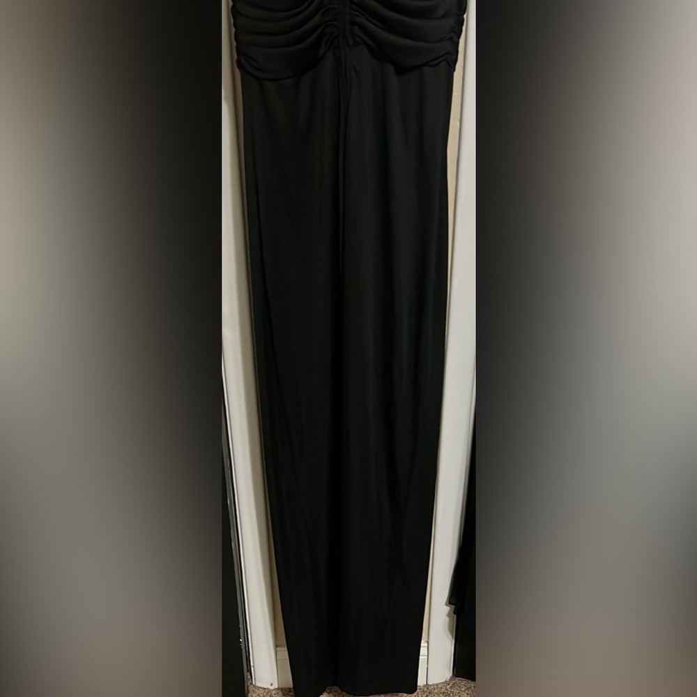 Night Moves Prom Collection Black Ruched Backless Gown - Picture 10 of 10